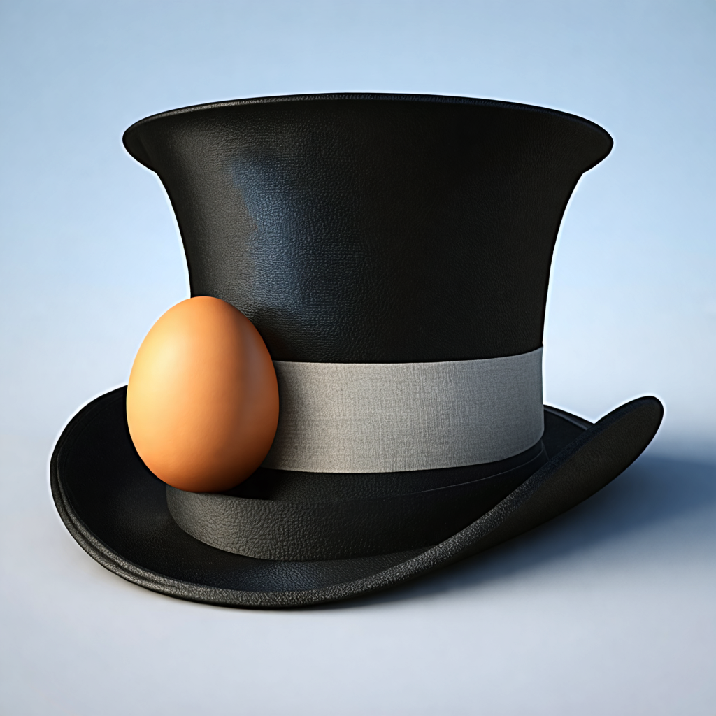 top hat, egg